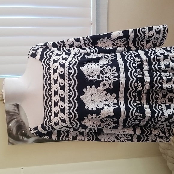 Trully black & white graphic print dress size 18 - Picture 4 of 7